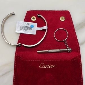 Size 17 Cartier white gold “Love” bracelet w/o diamonds